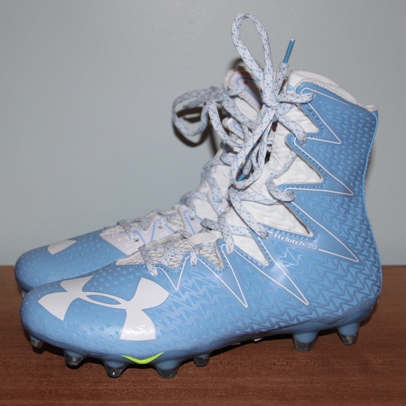 blue and white football cleats